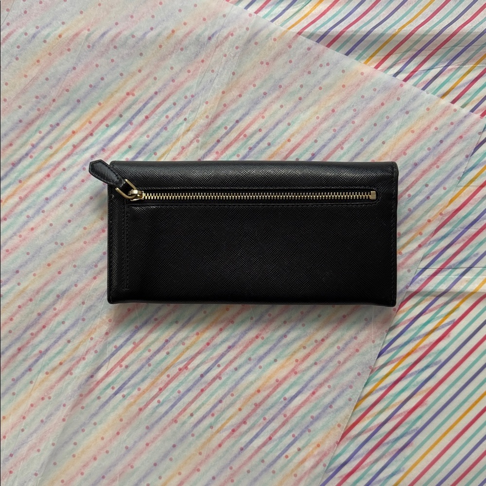 Prada Black Leather Wallet with Gold Logo - Picture 6 of 14